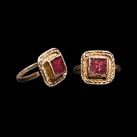 Merovingian Gilt Silver Ring with Garnet