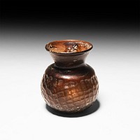 Byzantine Mould-Blown Aubergine Glass Jar