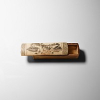 Chinese Bone Tobacco Container with Crouching Figures