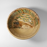 Large Byzantine Glazed Bowl with Swimming Fish