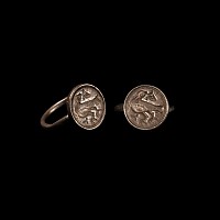 Medieval Silver Signet Ring with Dove