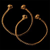 Javanese Dragon-Headed Bracelets with Rubies