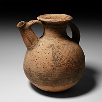 Western Asiatic Terracotta Jug with Net Painting