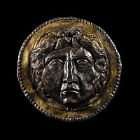 Roman Gilt-Silver Phalera with Winged Head of Medusa