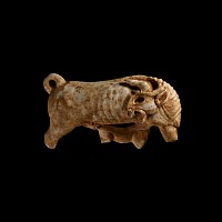Western Asiatic Stone Cow Suckling Calf Statuette