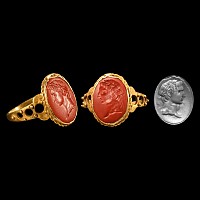Post Medieval Gold Ring with Gemstone