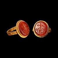 Victorian Gold Ring with Victory Gemstone