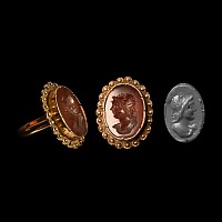 Victorian Gold Ring with Gryllus Gemstone
