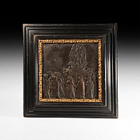 Post Medieval Bronze Plaque with Christian Religious Scene
