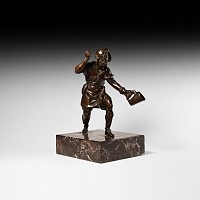 Bronze Bird Catcher Figure
