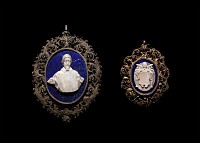 Post Medieval Silver Plaque with Lapis Lazuli Cameo Group