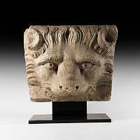 Medieval Block with Lion Relief
