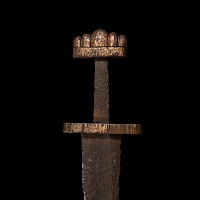 Viking Iron Sword with Inlaid Hilt