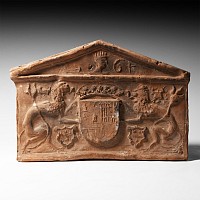 Post Medieval House-Shaped Armorial Terracotta Brick