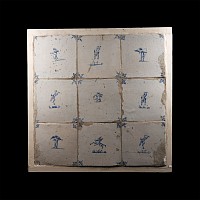 Post Medieval Ceramic Tile Group with Scenes of Erotes