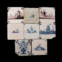 Post Medieval Glazed Ceramic Tile Group