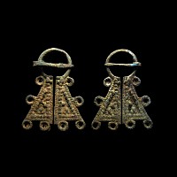 Viking Inspired Decorated Bronze Omega Brooch Group
