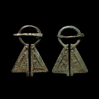Viking Inspired Decorated Bronze Omega Brooch Group