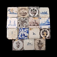 Post Medieval Glazed Ceramic Tile Group