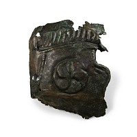 Roman Bronze Military Helmet Face Guard Section