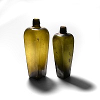 Post Medieval Glass Gin Bottle Group