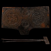 Post Medieval Iron Bread Stamp Scissors