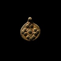 Viking Age Gilt Bronze Pendant with Lobed Cross