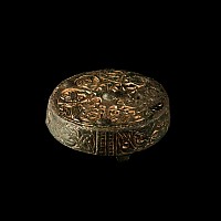 Viking Age Gilt Bronze Oseberg Box Brooch with Entwined Animals