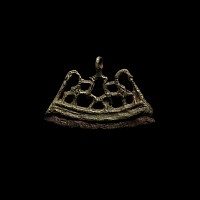 Viking Age Fire Steel with Bronze Handle with Horse and Riders
