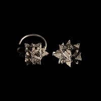 Byzantine Age Silver Temple Ring Pair