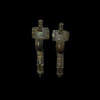 Anglo-Saxon Bronze Cruciform Brooch Pair