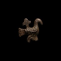 Viking Bronze Bird Brooch with Cross