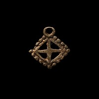 Viking Age Silver Lozenge-Shaped Pendant with Cross