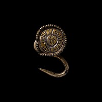 Medieval Silver-Gilt Hat Pin with Inscription