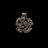 Scandinavian Viking Silver Gripping Beast Pendant