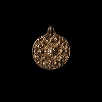 Viking Silver-Gilt Pendant with Scrolls