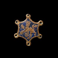Medieval Gilt Bronze Knight's Heraldic Horse Harness Mount with Manticore