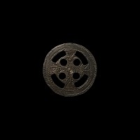 Germanic Bronze Bifacial Roundel with Stamped Cross Design