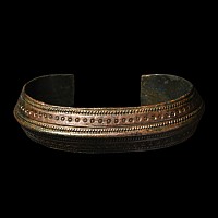 Viking Age Stamp-Decorated Bronze Bracelet