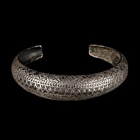 Viking Age Silver Stamp Decorated Bracelet