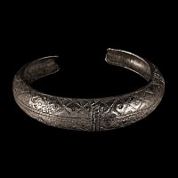 Viking Age Silver Stamp Decorated Bracelet