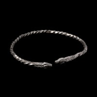 Viking Age Silver Twisted Bracelet with Animal Head Terminals