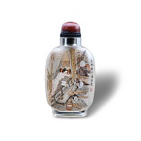 Chinese Erotic Glass Snuff Bottle, Signed Sun Ing Wu