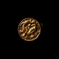 Viking Age Gilt Bronze Mount with Birds