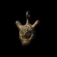 Roman Bronze Phallic Mask Pendant