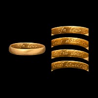 Large Post Medieval 'In Love Love Abide Till Death Divide' Gold Posy Ring