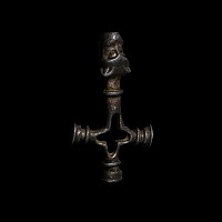 Viking Age Silver-Gilt Cross Pendant with Head of a Beast