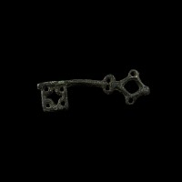 Viking Age Bronze Key with Quatrefoil-Shaped Handle