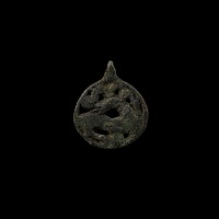 Viking Age Jellinge Style Bronze Regardant Beast Pendant