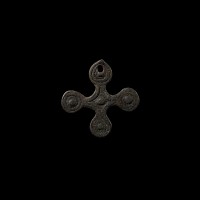 Viking Age Bronze Lobed Cross Pendant